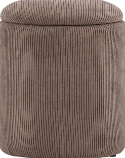 Pouf coffre en polyester Limpen (Velours marron)