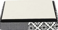Pouf coffre pliable Patchwork gris