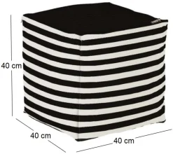 Pouf de jardin en coton 40 x 40 cm Stripes