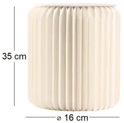 Pouf design en carton plié 35 cm (Blanc cassé)