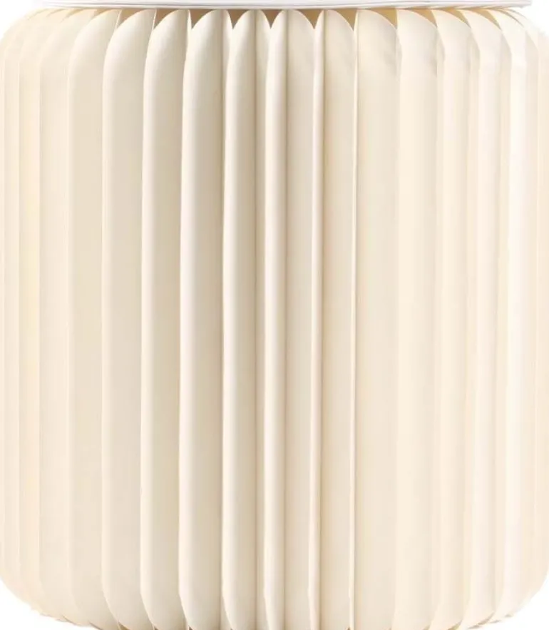 Pouf design en carton plié 35 cm (Blanc cassé)