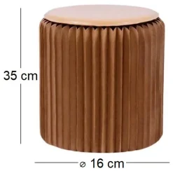 Pouf design en carton plié 35 cm (Kraft)