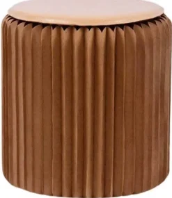 Pouf design en carton plié 35 cm (Kraft)