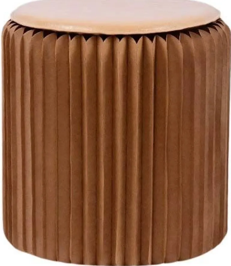 Pouf design en carton plié 35 cm (Kraft)