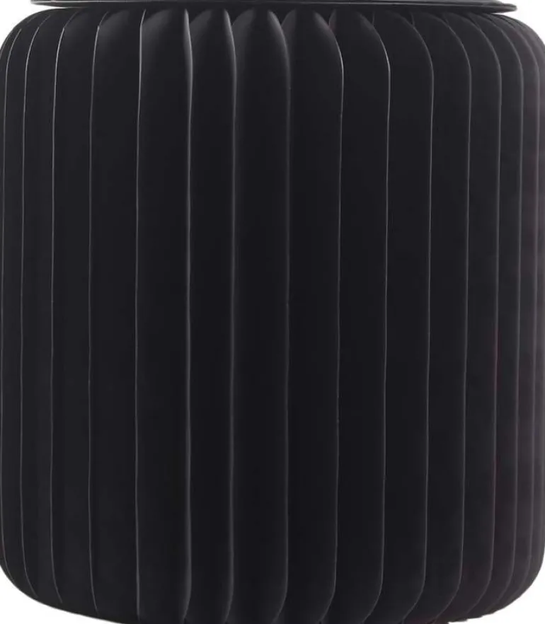 Pouf design en carton plié 35 cm (Noir)