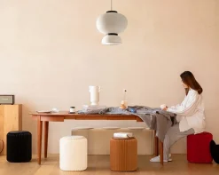 Pouf design en carton plié 35 cm (Noir)