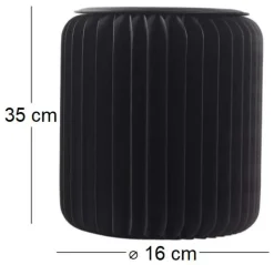 Pouf design en carton plié 35 cm (Noir)