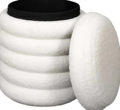 Pouf 2 en 1 en tissu bouclette Freya