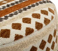 Pouf en tissu avec pieds en bois Ethnic (Modèle 1)