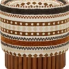 Pouf en tissu avec pieds en bois Ethnic (Modèle 2)