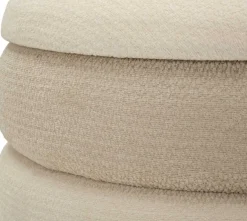 Pouf en tissu 2 en 1 Nordic (Set de 2) (Beige et crème)