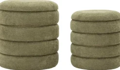 Pouf en tissu 2 en 1 Nordic (Set de 2) (Vert)