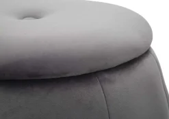 Pouf en tissu et métal 2 en 1 Paris 43 x 43 cm (Gris et Argent)