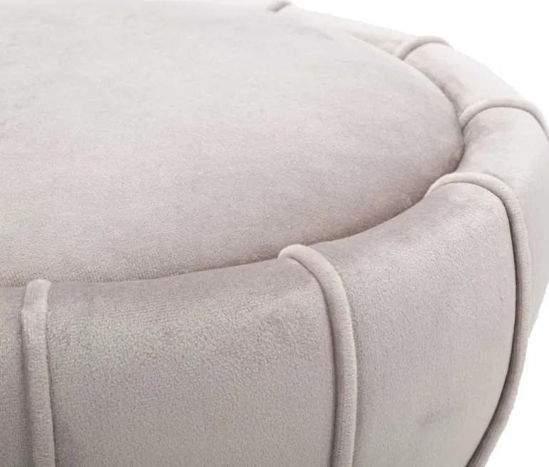 Pouf en tissu et métal Flower 40 x 44 cm (Gris)