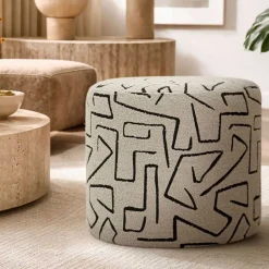 Pouf en tissu Nairobi 44 x 40 cm