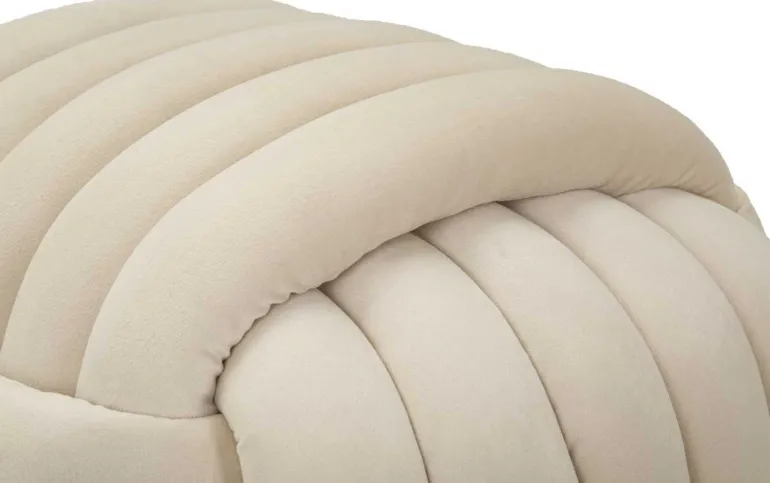 Pouf en tissu Softy 45 x 45 x 45 cm (Crème)
