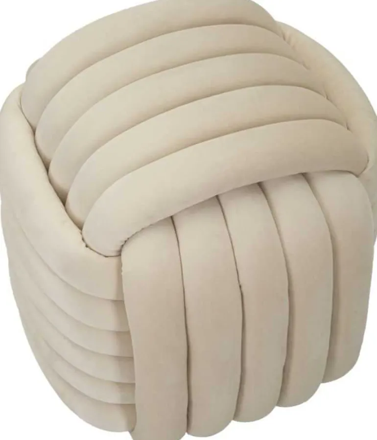 Pouf en tissu Softy 45 x 45 x 45 cm (Crème)