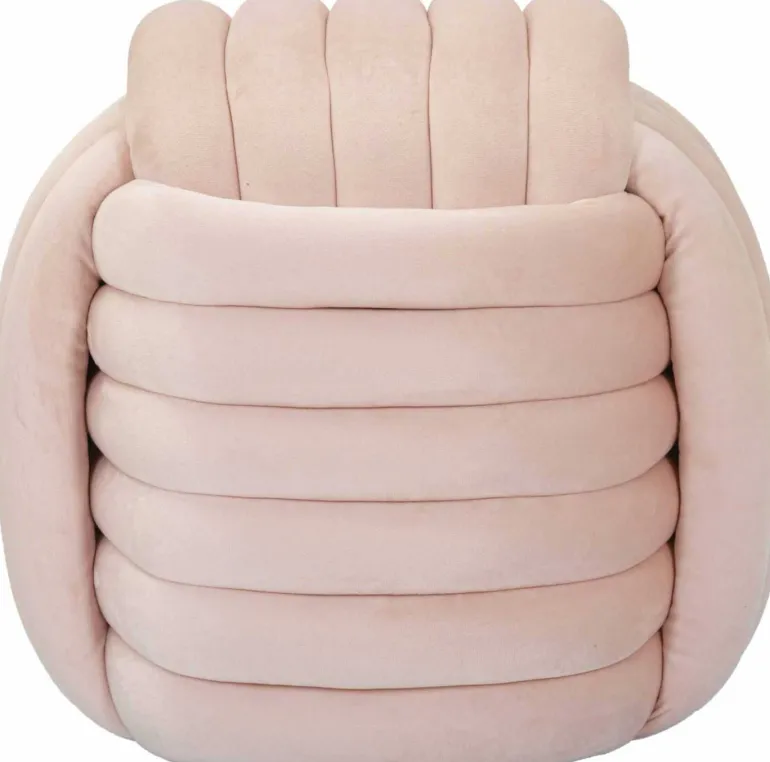 Pouf en tissu Softy 45 x 45 x 45 cm (Rose)
