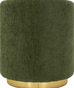 Pouf en tissu Two-Tone 40 x 50 cm (Vert - Marron clair et Doré)