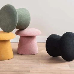Pouf en velours Mushroom (Noir)