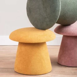 Pouf en velours Mushroom (Rose pâle)