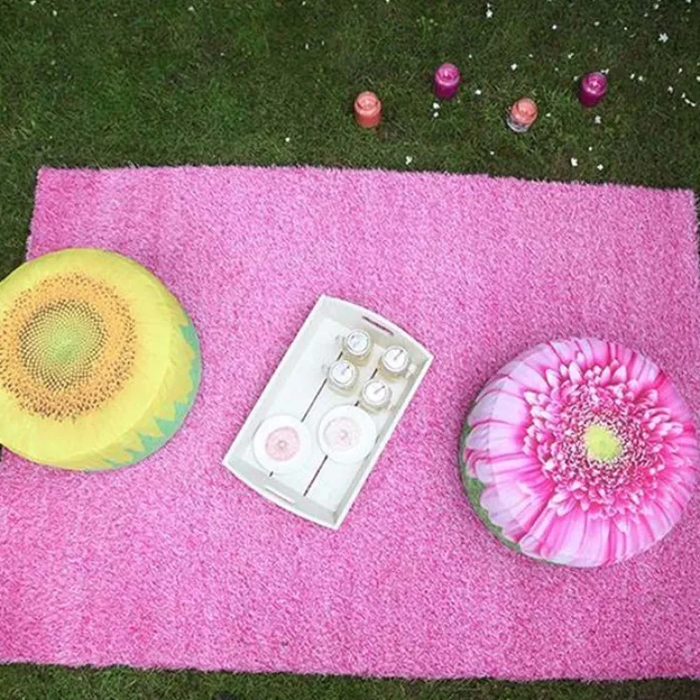 Pouf extérieur avec imprimé déco (Tournesol)