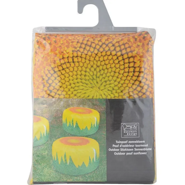 Pouf extérieur avec imprimé déco (Tournesol)