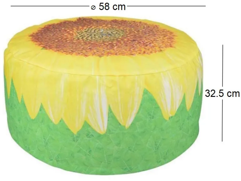Pouf extérieur avec imprimé déco (Tournesol)