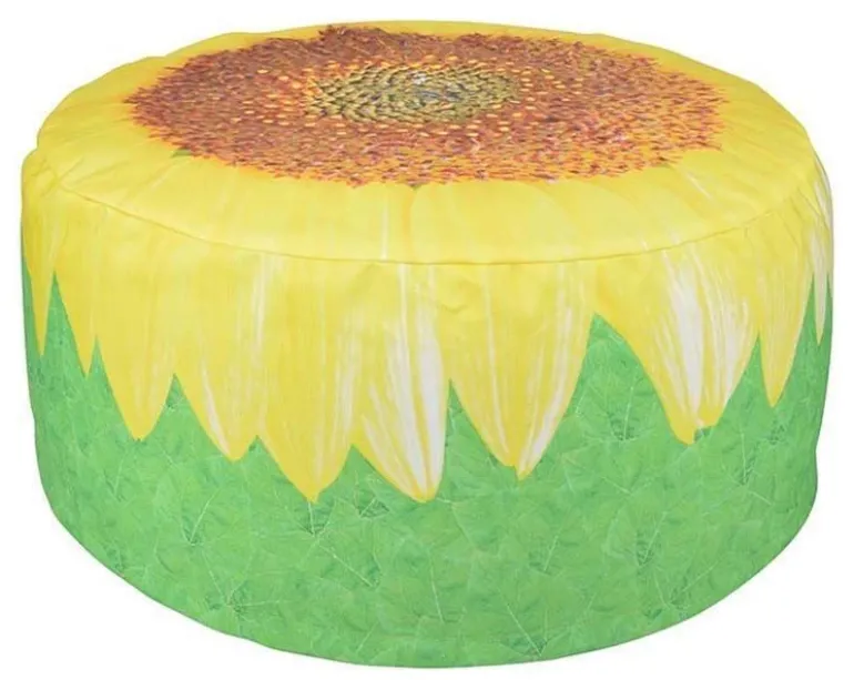 Pouf extérieur avec imprimé déco (Tournesol)