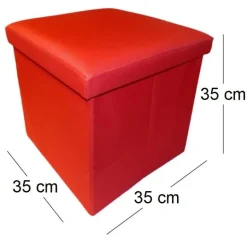 Pouf pliable Oxford (Rouge)