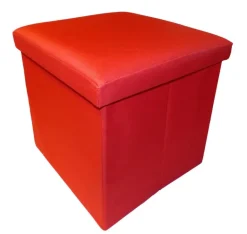 Pouf pliable Oxford (Rouge)