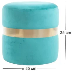 Pouf rond en velours Milo