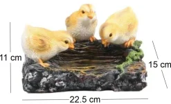 Poussins sur branche en résine 22.5 x 15 x 11 cm