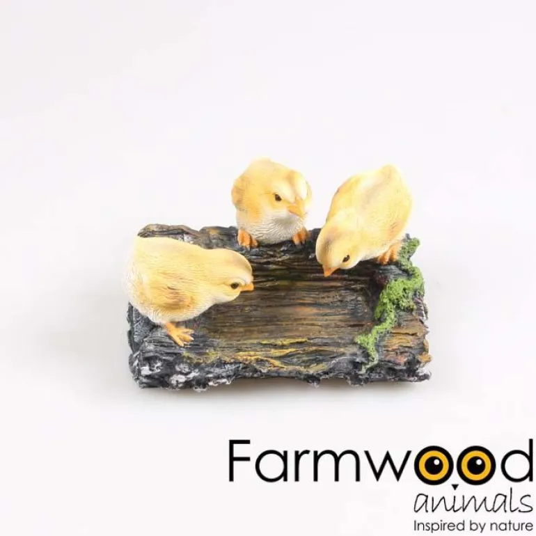 Poussins sur branche en résine 22.5 x 15 x 11 cm