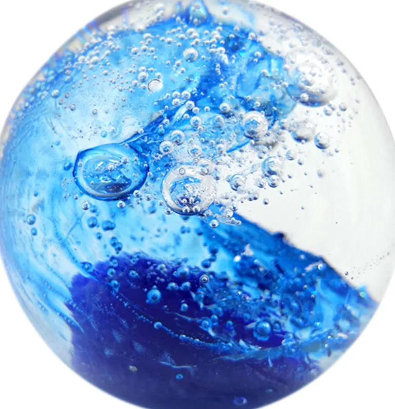 Presse papiers en verre Bulle bleue