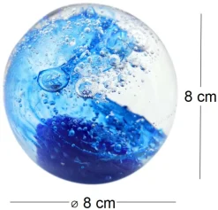 Presse papiers en verre Bulle bleue