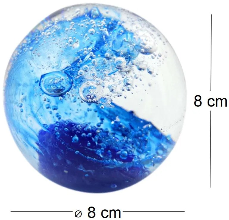 Presse papiers en verre Bulle bleue