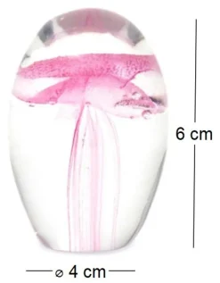 Presse papiers en verre Méduse (Rose)