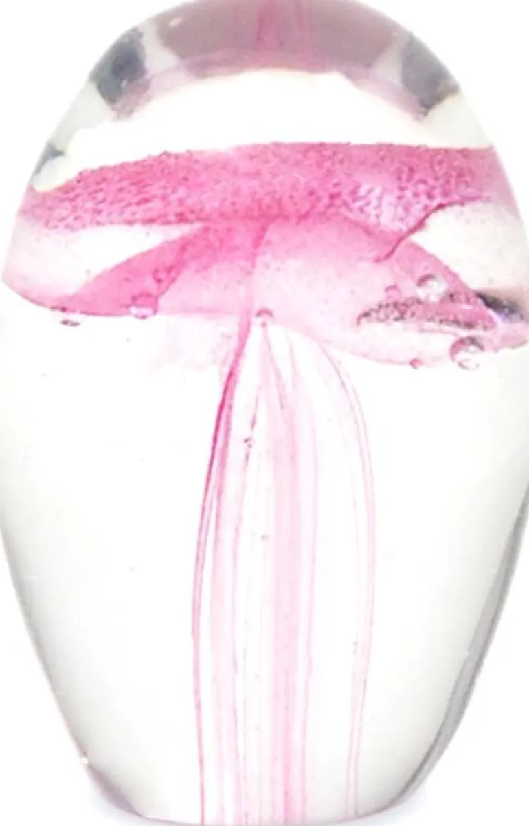 Presse papiers en verre Méduse (Rose)