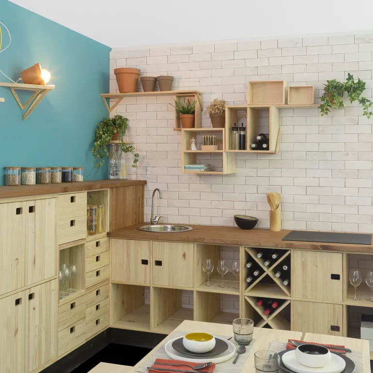 Range bouteille en pin 12 bouteilles Dinamic