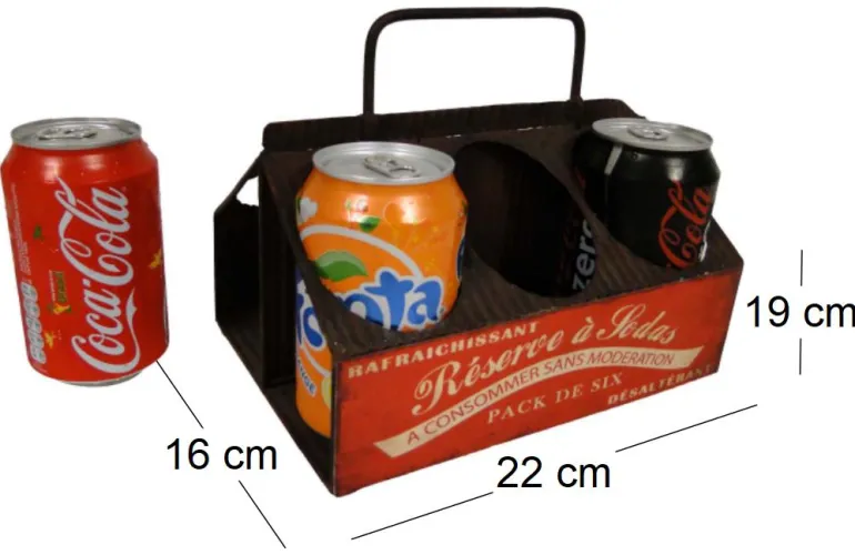 Range canettes en fer antique