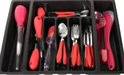 Range couverts ajustable en plastique (Rouge)