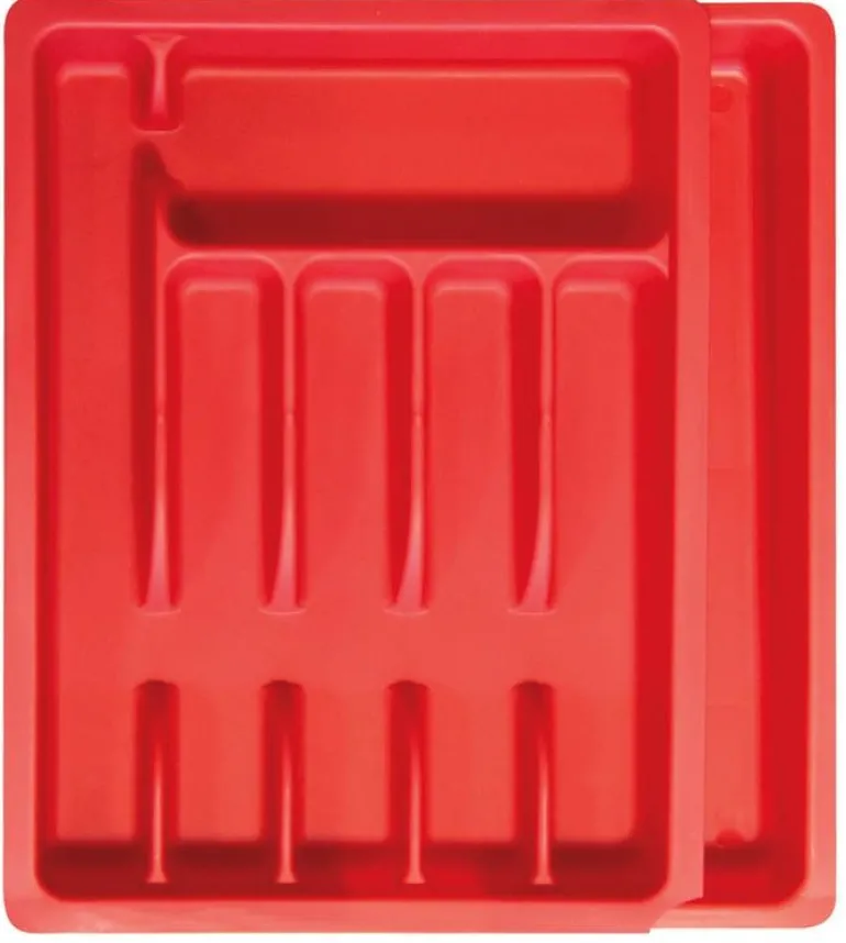 Range couverts ajustable en plastique (Rouge)
