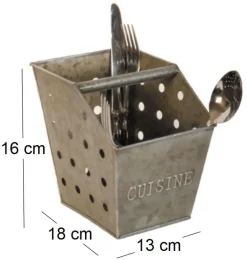 Range couverts cuisine en zinc