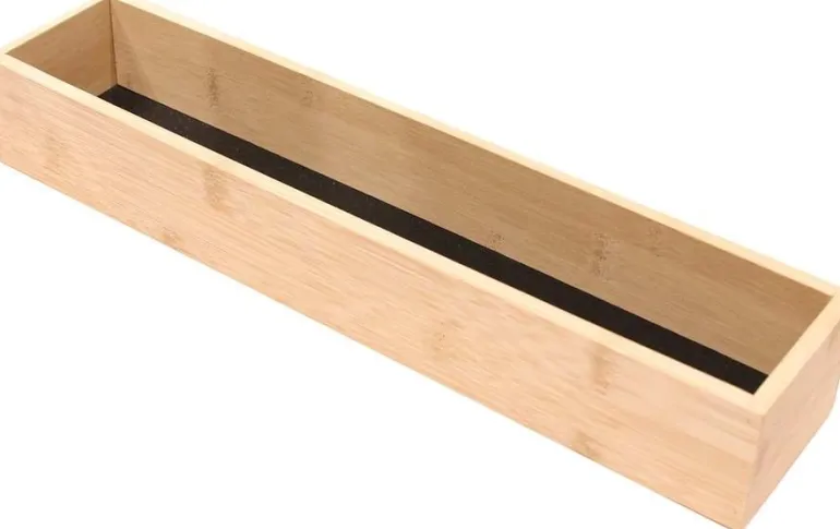 Rangement en bois pour tiroir fond noir (38 x 8 x 7 cm)