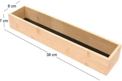 Rangement en bois pour tiroir fond noir (38 x 8 x 7 cm)