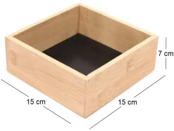 Rangement en bois pour tiroir fond noir (15 x 15 x 7 cm)