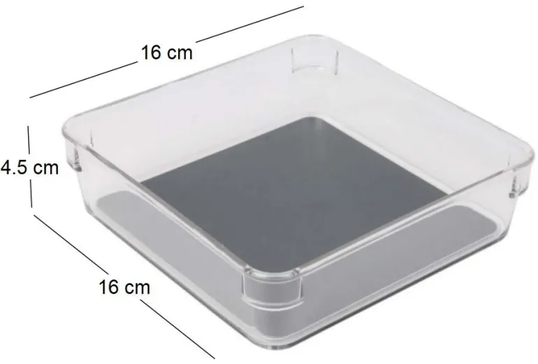 Rangement en plastique antidérapant pour tiroir (16x16x4.5 cm)