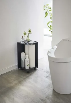 Rangement pour toilettes sur roulettes Caster (Noir)