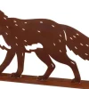 Renard décoratif en métal rouillé